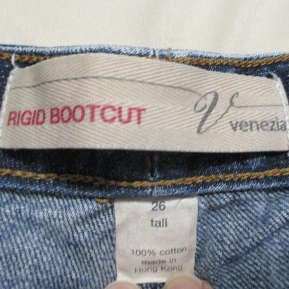 Venezia jeans Rigid Bootcut denim blue jeans with stretch like new size 26W - Picture 2 of 7